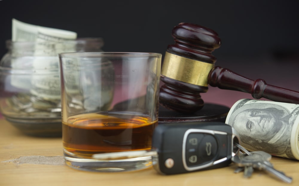 Judges Hammer With Alcohol And Car Keys