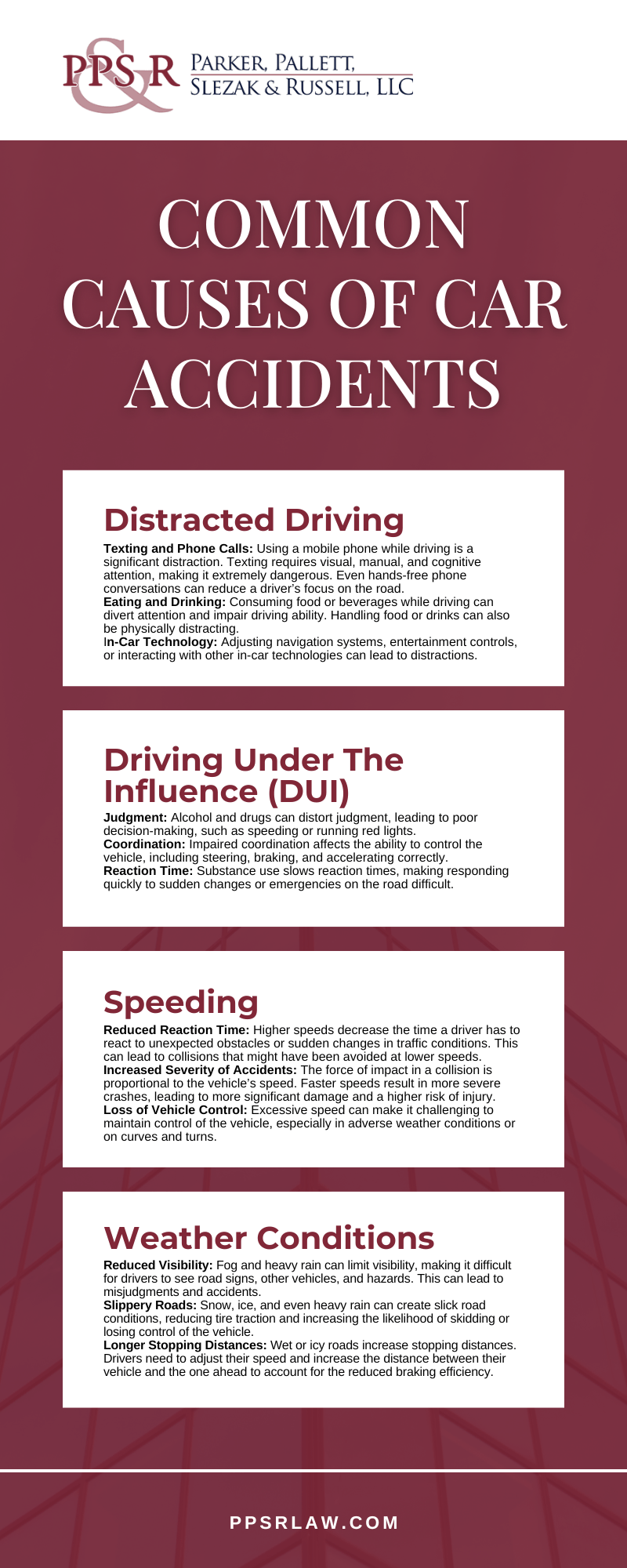 Common Causes Of Car Accidents infographic